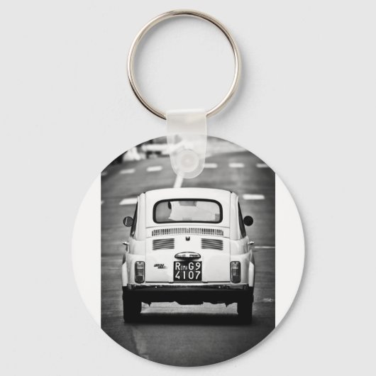 Fiat 500 in Rome Sleutelhanger (Voorkant)