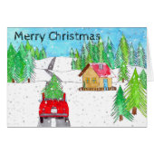 Fiat 500 in Snowy Forest  (Voorkant Horizontaal)