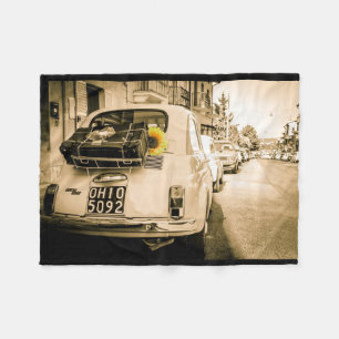 Fiat 500, Italië, Fleece Blanket vintage car