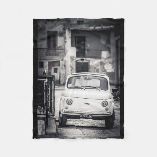 Fiat 500, Italië, Fleece Blanket vintage car Deken (Voorkant)