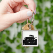 Fiat 500 klassieke sleutelhanger - Zwart aan licht (Hand)