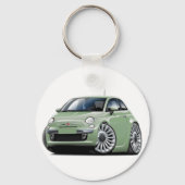 Fiat 500 Lt groene auto Sleutelhanger (Voorkant)