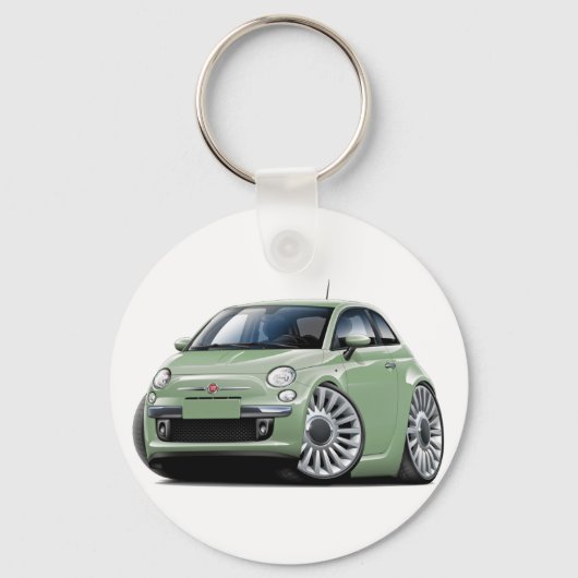 Fiat 500 Lt groene auto Sleutelhanger (Voorkant)