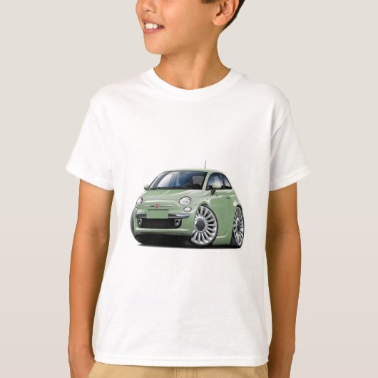 Fiat 500 Lt groene auto T-shirt (Voorkant)