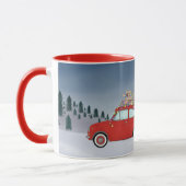 Fiat 500 met kerstboom Koffie Mok (Links)