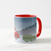 Fiat 500 met kerstboom Koffie Mok (Voorkant rechts)
