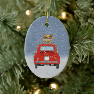 Fiat 500 met kerstcadeaus Keramisch Ornament
