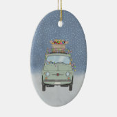 Fiat 500 met kerstcadeaus Keramisch Ornament (Rechts)