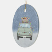 Fiat 500 met kerstcadeaus Keramisch Ornament (Links)