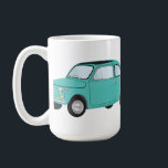 Fiat 500-Mok Koffiemok<br><div class="desc">Word wakker tot dit klassieke Fiat 500-ontwerp aan één kant en "Piep!" aan de andere kant.</div>