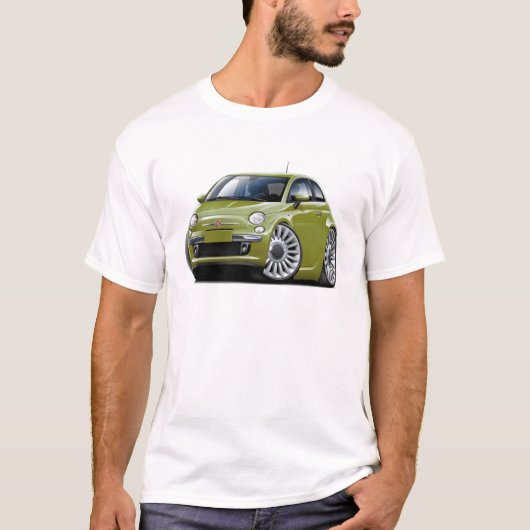 Fiat 500 Olijfolie T-shirt (Voorkant)