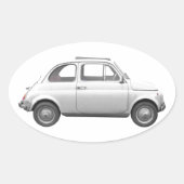 Fiat 500 ovale sticker (Voorkant)