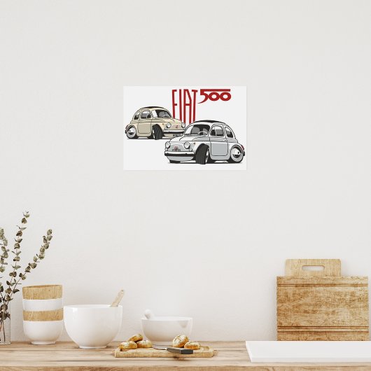 Fiat 500 personalized for Olivia Poster (Keuken)