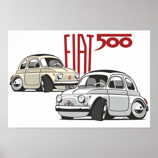 Fiat 500 personalized for Olivia Poster (Voorkant)