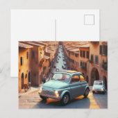 Fiat 500 plezier briefkaart (Voorkant / Achterkant)
