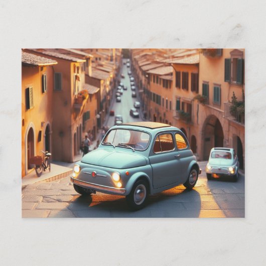 Fiat 500 plezier briefkaart (Voorkant)