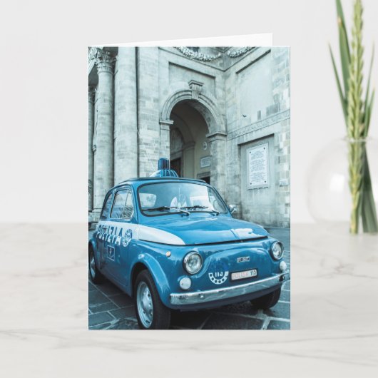 Fiat 500 Politiewagen in Italië Kaart (Voorkant)