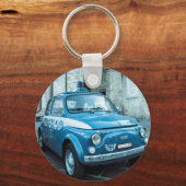 Fiat 500 Politiewagen in Midden-Italië Sleutelhanger (Voorkant)