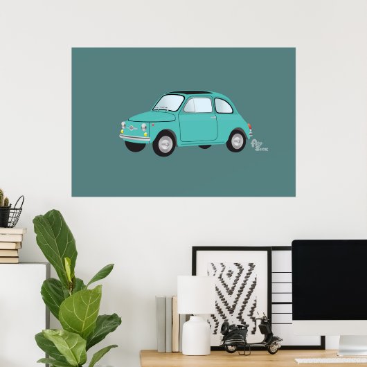 Fiat 500 Poster (Thuiskantoor)