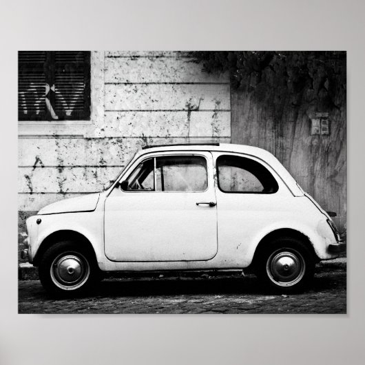 Fiat 500 Poster, in Rome, Italië. Poster (Voorkant)