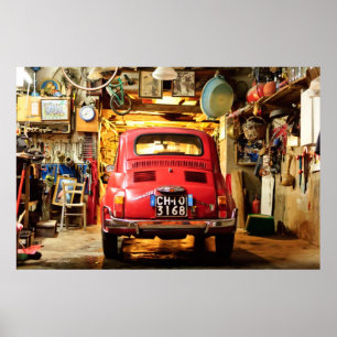 Fiat 500 Poster, retro cinquecento, Italië Poster
