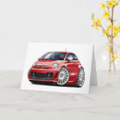 Fiat 500 Rode Auto Abarth Kaart (Gele Bloem)
