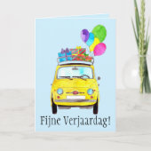 Fiat 500 verjaardags kaart (Voorkant)