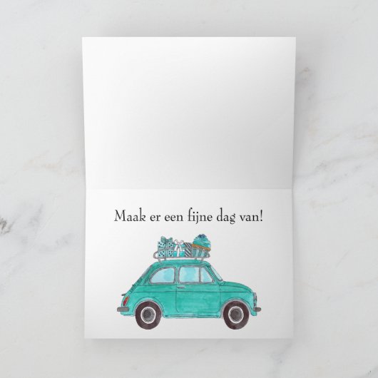 Fiat 500 verjaardags kaart (Binnen)