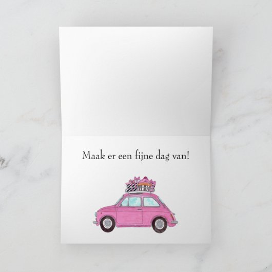 Fiat 500 verjaardags kaart (Binnen)