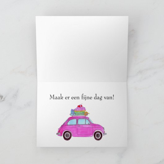 Fiat 500 verjaardags kaart (Binnen)