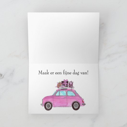 Fiat 500 verjaardags kaart (Binnen)