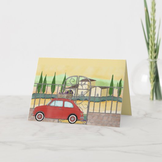 Fiat 500 wijngaard in Toscane Kaart (Voorkant)