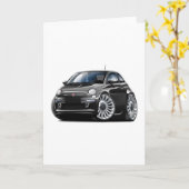 Fiat 500 Zwarte Auto Kaart (Gele Bloem)