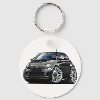 Fiat 500 zwarte auto sleutelhanger