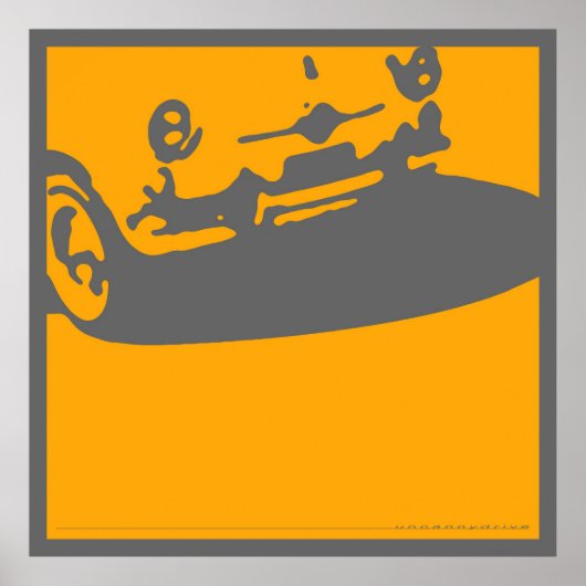 Fiat 600 Detail, 1956 - Geel op grijs afdrukken Poster (Voorkant)