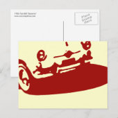 Fiat 600 Detail - Donkerrood op licht briefkaart (Voorkant / Achterkant)
