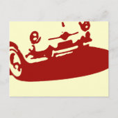 Fiat 600 Detail - Donkerrood op licht briefkaart (Voorkant)