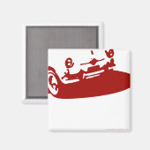 Fiat 600 Detail - Donkerrood op licht Magneet (Voorkant / Achterkant)