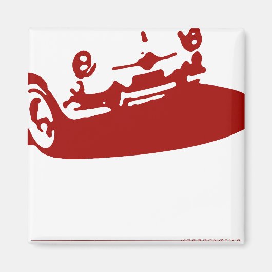 Fiat 600 Detail - Donkerrood op licht Magneet (Voorkant)