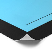 Fiat 600 Detail - Licht blauw op zwart Poster (Hoek)