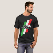 Fiat 600 Multipla-script, illustratie en vlag T-shirt (Voorkant volledig)