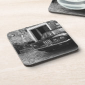  FIAT-auto in Italië in zwart-wit Bier Onderzetter (Linkerzijde)