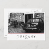  FIAT-auto in Italië in zwart-wit Briefkaart (Voorkant / Achterkant)