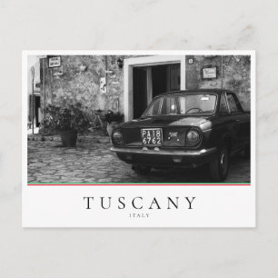 FIAT-auto in Italië in zwart-wit Briefkaart