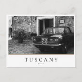  FIAT-auto in Italië in zwart-wit Briefkaart (Voorkant)