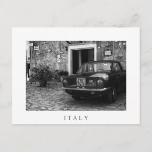 FIAT-auto in Italië in zwart-wit Briefkaart