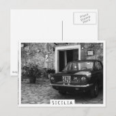  FIAT-auto in Italië in zwart-wit Briefkaart (Voorkant / Achterkant)