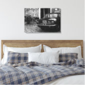  FIAT-auto in Italië in zwart-wit Canvas Afdruk (Insitu (Slaapkamer))
