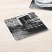 FIAT-auto in Italië in zwart-wit Kartonnen Onderzetters (Schuin)