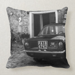FIAT-auto in Italië in zwart-wit Kussen